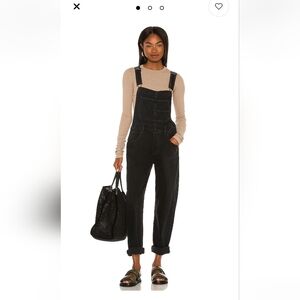 Free People We The Free Ziggy Denim Overall In Miniral Black
